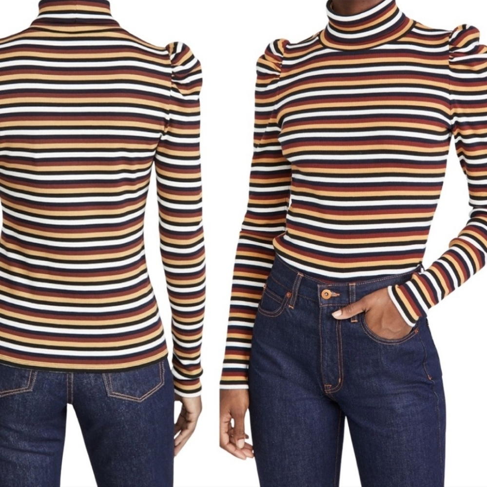 Veronica Beard Multicolor Striped Long Sleeve Top
